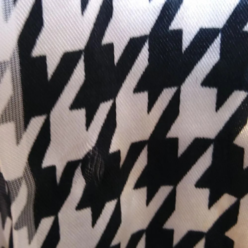 (3/$22) Black and white houndstooth print polyester scarf